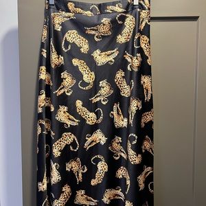 Anthropologie Hutch Leopard Slip Skirt